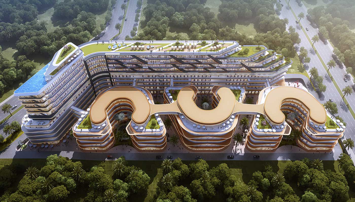 Aerial view of Migsun Lucknow Central
